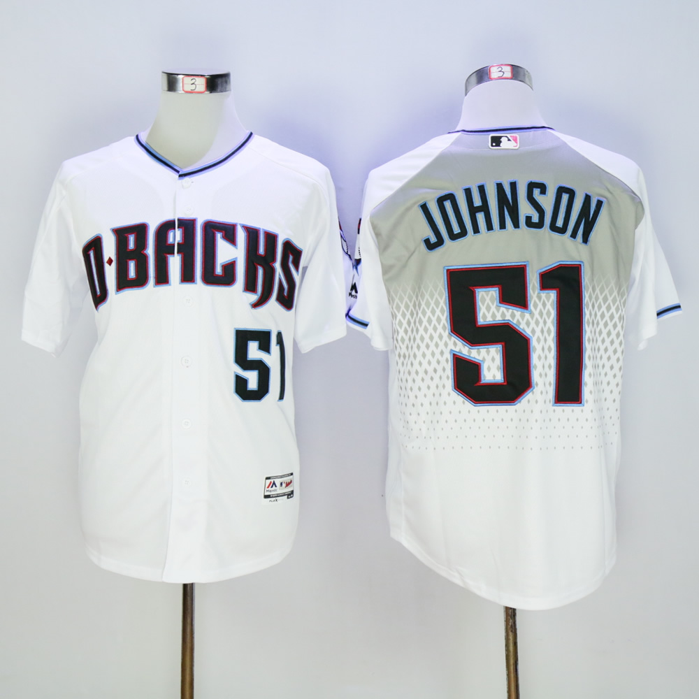 Men Arizona Diamondback #51 Johnson White MLB Jerseys3->arizona diamondback->MLB Jersey
